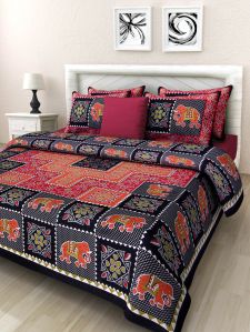 Jaipuri Print Cotton Double Bed Sheet