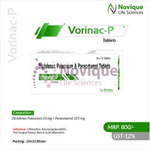 Diclofenac Potassium and Paracetamol Tablets