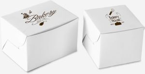 White Printed Cake Box