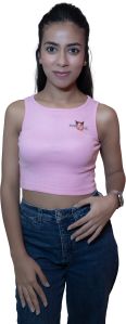 Girls Plain Pink Tank Top