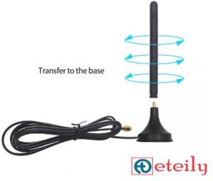 915MHz 3dBi Rubber Magnetic Antenna with RG174 Cable (L-3MTR) + SMA (M) St. Connector