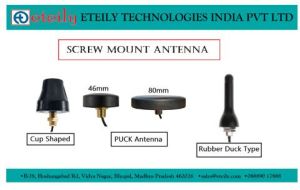 3G Screwable Puck Antenna with RG174 Cable (L-3MTR) + SMA (M) St. Connector 46mm