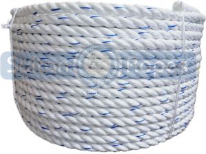 White PP Rope with Blue tracer Strip