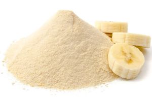 Dry spray yellowish banana powder