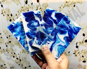 Resin Blue &AMP; White Mix Knife Handle Scales