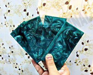 Green Epoxy Resin Knife Handle Scales