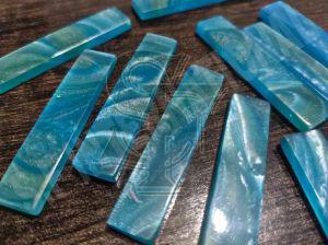 Epoxy Resin Sky Blue White Mix Guitar Nut Blanks