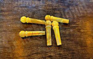 Vintage Amber Yellow Unbleached Bone Bridge Pins
