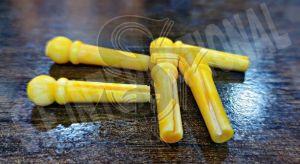 Vintage Amber Yellow Unbleached Bone Bridge Pins