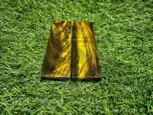 Dyed Buffalo Horn Yellow Strips Handle Scales