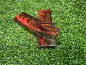 Dyed Buffalo Horn Red Strips Handle Scales