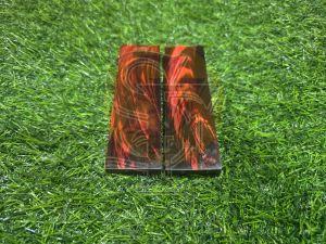 Dyed Buffalo Horn Red Strips Handle Scales