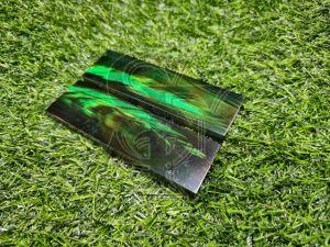 Dyed Buffalo Horn Green Strips Handle Scales