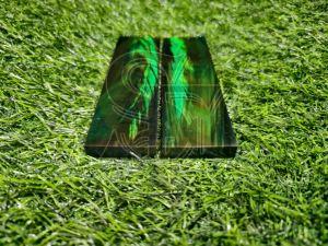 Dyed Buffalo Horn Green Strips Handle Scales