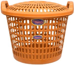 Plastic Laundry Basket with Lid