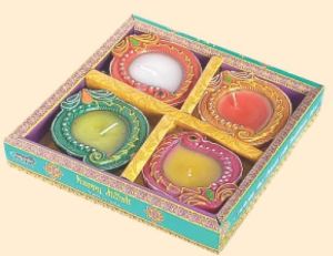 4 Pcs Decorative Wax Diya