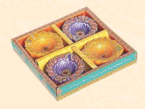4 Pcs Decorative Non Wax Diya