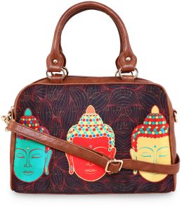 Buddha print Satin Handbag