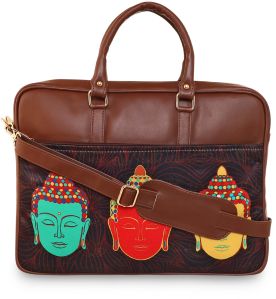 Buddha Print Satin Laptop Bag