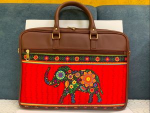 Elephant Print Satin Laptop Bag