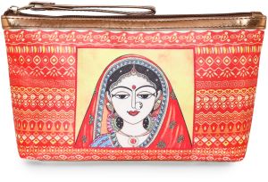 Ghunghat Lady Satin Printed Utility Pouch