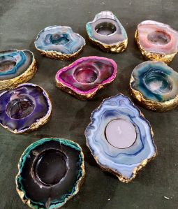 Agate Candle Light Holder