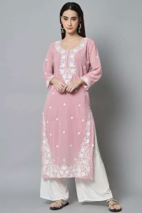 embroidered georgette kurti