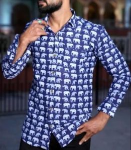 mens sanganeri print shirt