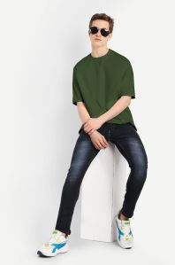 Man's 240 GSM Olivine green cotton t-shirt