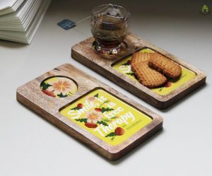 WOODEN COASTER TRAY