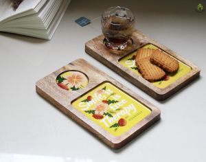 WOODEN COASTER TRAY