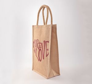 14 x 8 x 4 Inch Jute Wine Bottle Bag