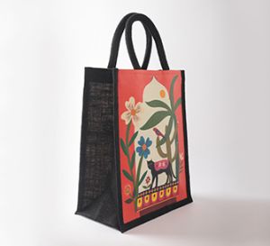 Printed Jute Gift Bag