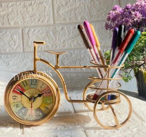 Fancy Metal Cycle Table Clock