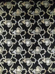 Black Digital Printed Georgette Fabric