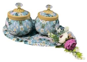 Decorative Dry Fruits Jar Set With Tray