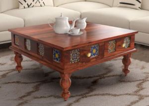 Square Antique Wooden Coffee Table