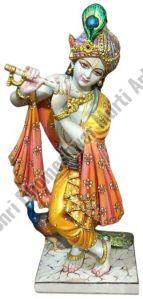 2.5 Feet White Marble Krishna Ji Statue