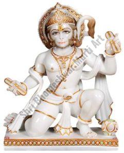 2 Feet White Marble Hanuman Statue