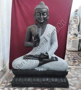 Black Marble Buddha Statue