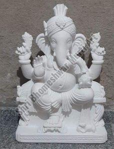 White Ganesh Ji Marble Statue