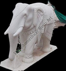 White Marble Elephant Statue