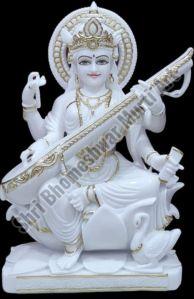 White Marble Saraswati Mata Statue