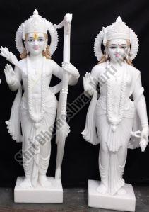 White Marble Sita Ram Statue