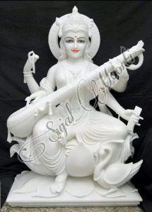 Marble Saraswati Mata Statue