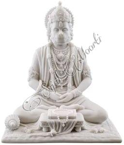 Marble Sitting Hanuman Statue