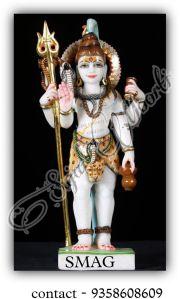 Multicolor Hindu Marble Shiva God Statue