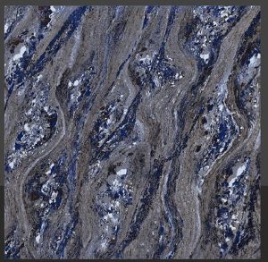 Aura Blue Glossy Floor Tiles