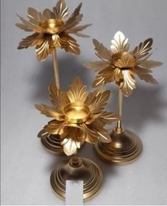 Flower Shape Brass Candle Stand