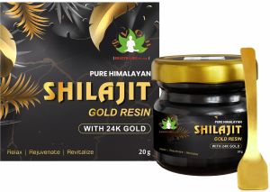 Pure Himalayan Shilajit Resin With 24k Gold